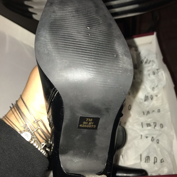 Black faux leather heel boots - Picture 7 of 8